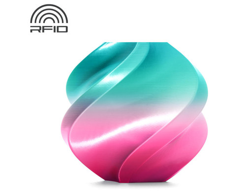 Пластик Bambu Lab PLA Silk, розово-зеленая  (градиент), 1.75 мм, 1 кг, с катушкой