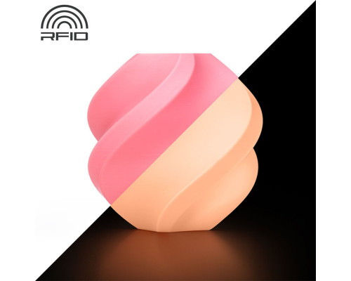 Пластик Bambu Lab PLA Glow, светящийся розовый, 1.75 мм, 1 кг, с катушкой
