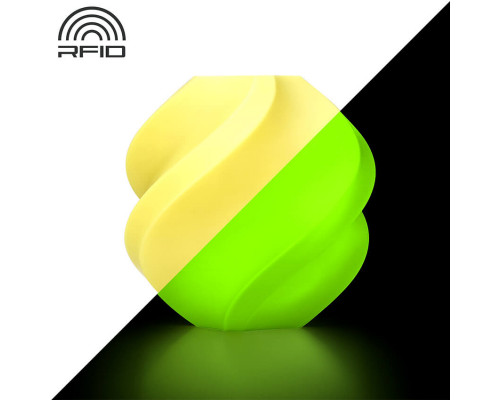 Пластик Bambu Lab PLA Glow, светящийся желтый, 1.75 мм, 1 кг, с катушкой
