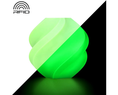 Пластик Bambu Lab PLA Glow, светящийся зеленый, 1.75 мм, 1 кг, с катушкой